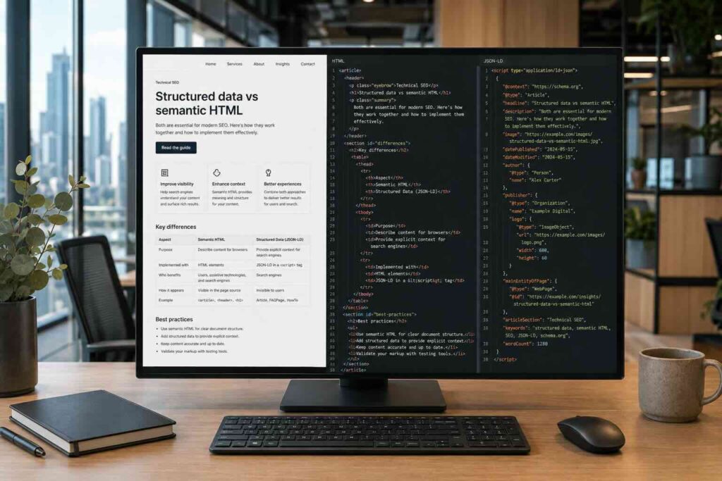 Structured data and semantic HTML do different jobs, and your site probably neglects one of them